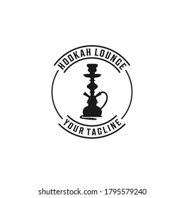 logo Hookah black and white flat style silhouette illustration.