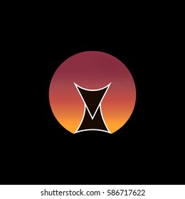 Logo horned animal. Logo in the form of a circle