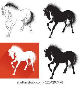 Logo horse art, Design for icon, company brand