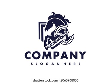 Logo Horse Ax Protector With Blue Color General Good For Any Industry