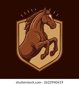 Logotipo de un caballo en Vector de la insignia