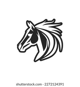 Logo eines Pferdes im schwarz-weißem Vektorstil