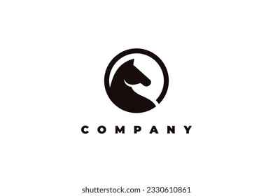 logo horse circle silhouette black animal stable