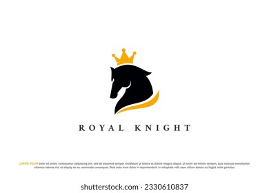 logo horse crown king knight chess gold silhouette