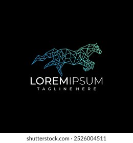 logo horse lineart tech abstract modern logo