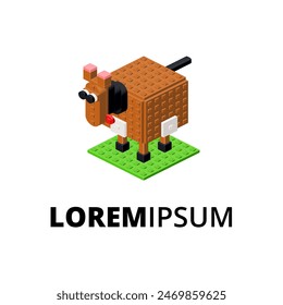Logo with horse for print and design. Vector clipart.