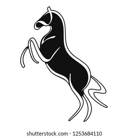 A logo of the horse standing on its hind legs.