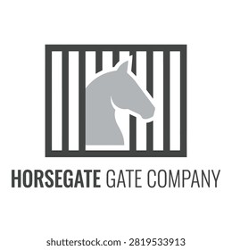 Logo of Horsegate Gate Company featuring a horse head silhouette behind bars