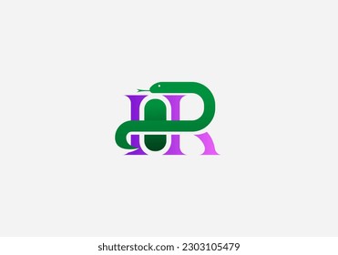 Logo Hospital Snake and Letter H and R. Modern, Minimalist, Typography, Business, Medical, Hospital, Technology. Editable color.