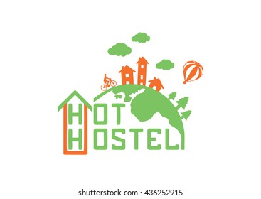 Logo For The Hostel, Vector Isolated On White