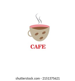 Café logo or hot coffee cup illustration