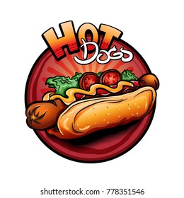 logo Hot dog on a abstract background