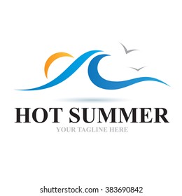 Logo Hot Summer Icon Element Template Design Logos