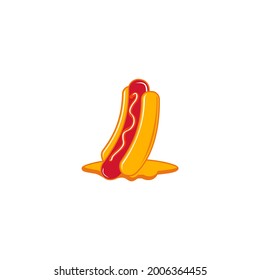 Logo Hot Dog Vector Illustration Fastfood für Restaurant, Menüs und Fastfood.