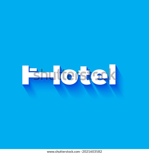 Logo of a\
Hotel vector icon Text logo, Simple and clean, flat design,\
Suitable for communication company or\
service