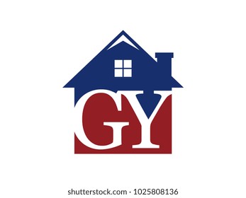 Logo house building with initial letter GA