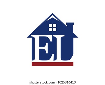 Logo house building with initial letter EL