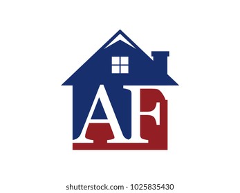 Logo house building with initial letter AF