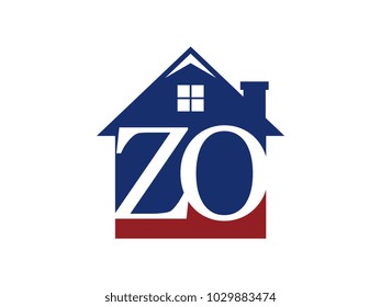 Logo house building with initial letter ZA