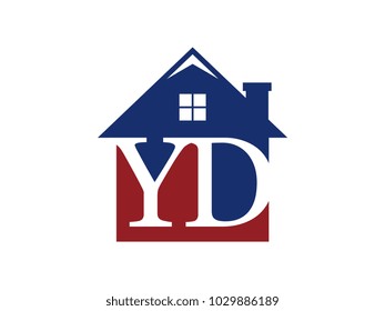 Logo house building with initial letter YD