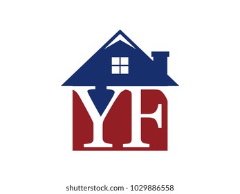 Logo house building with initial letter YF