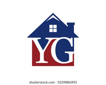Logo house building with initial letter YG