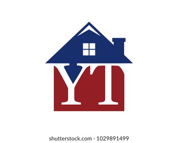 Logo house building with initial letter YT