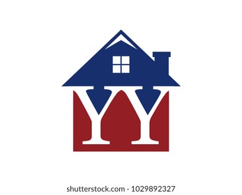 Logo house building with initial letter YY