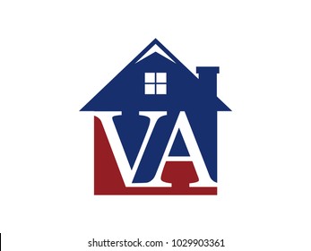 Logo house building with initial letter VA