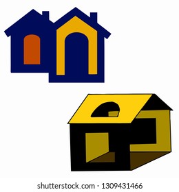 Logo for the house from different sides and projections