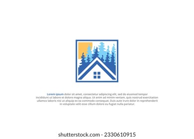 Logo House. Gold House Symbol Geometric Linear Style Isolated on Double Background. Can be used for Real Estate, Construction, Architecture and Building Logos. Flat Vector Logo Design Template Element