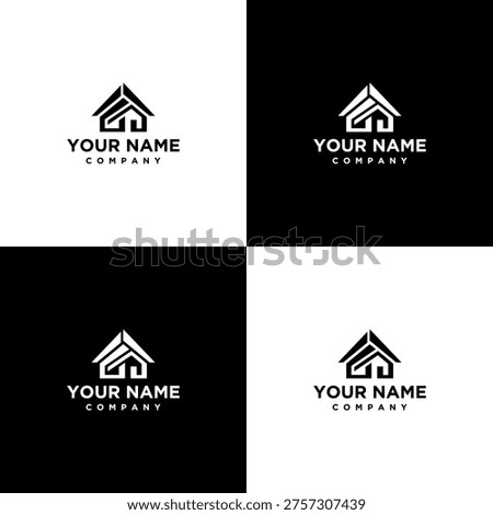 A logo with a house icon and customizable text