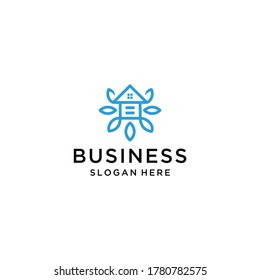 Logo House Leaf Concept Design Logo Template