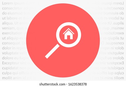 Logo House With Letter Q, Home Combined With Magnifying Glass Symbol, Logo Design Inspiration.Search house icon, vector simple illustration isolated on white.

