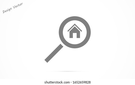 Logo House With Letter Q, Home Combined With Magnifying Glass Symbol, Logo Design Inspiration.Search house icon, vector simple illustration isolated on white.

