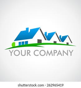 Logo house.  Logo for the real estate company. Logo for company trademark. Logo of construction company.