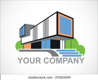 Logo house.  Logo for the real estate company. Logo for company trademark. Creative house logo 