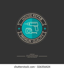 Logo. House repair. Elements and icons for cards, illustration, poster and web design.