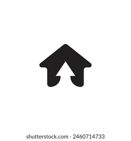 Logo house rocket or arrow design minimalist with blank background