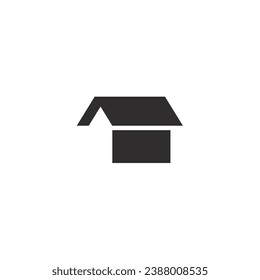 Logo of the house and its roof seen from the side