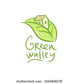 Logo of the house in the valley in the form of a leaf.