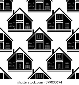 The logo of the house.Vector illustration emblem