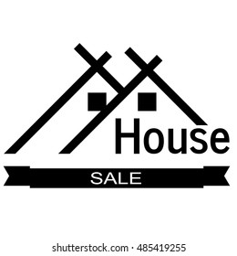 The logo of the house.Vector illustration emblem modern