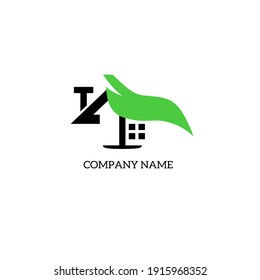 logo for housing agency with simple and elegant style with green leaf symbol