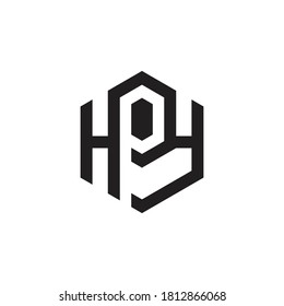 Logo HP Hexagon, simple modern icon Initial HP with shape Hexagonal.