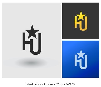 Logo HU letter shape modern initial