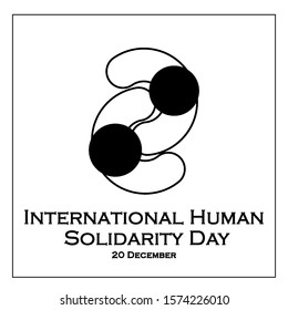 Logo hug from top view,  human solidarity day. international human solidarity day