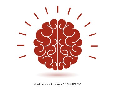 Logo, human brain icon. Concept of thinking, brainstorming, good idea, brain activity, understanding. Vector illustration for your design.