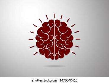 Logo, human brain icon. Concept of thinking, brainstorming, good idea, brain activity, understanding. Vector illustration for your design.