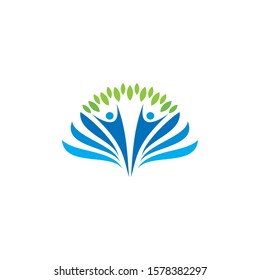 logo human community design icon vector